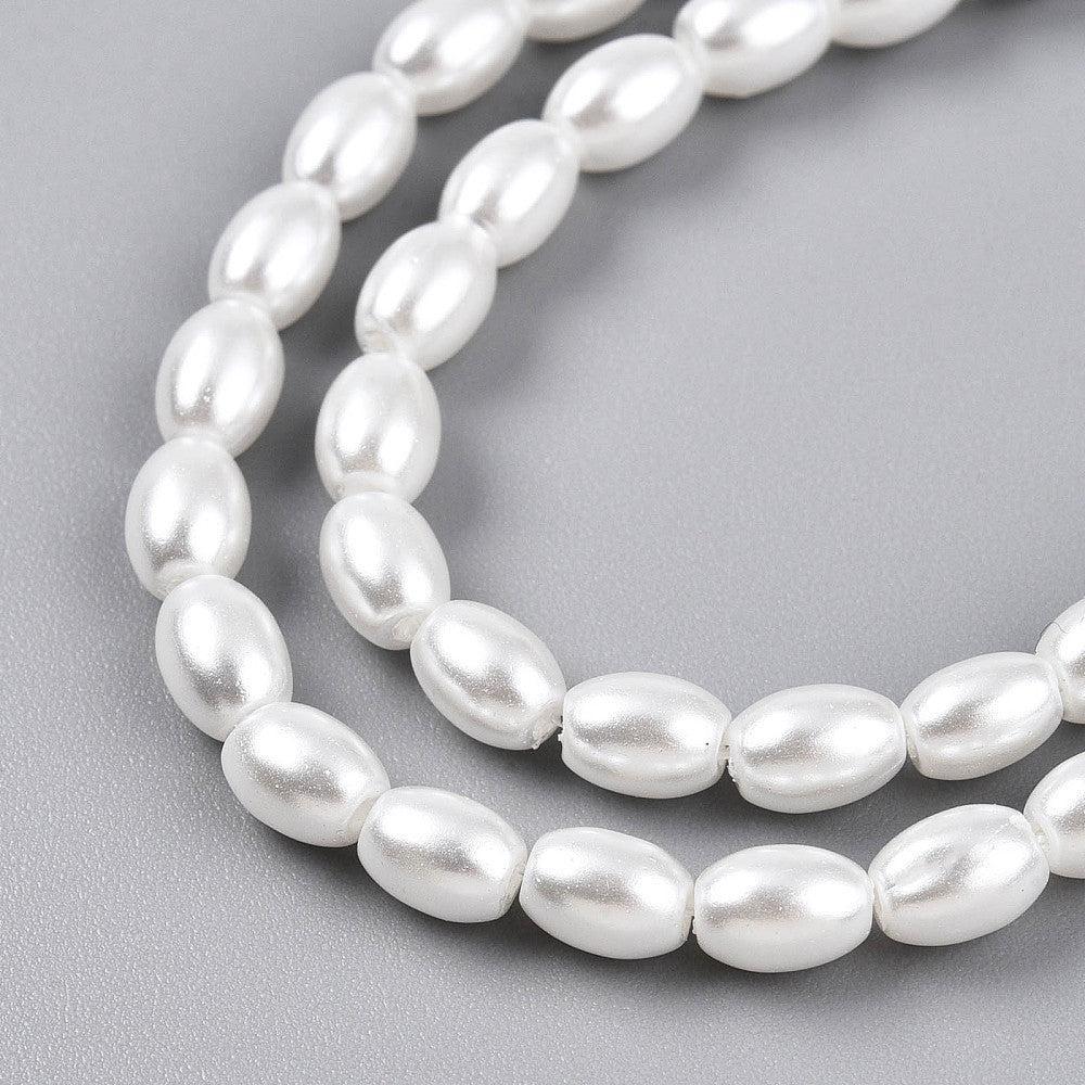Imitatie Parel Ovaal Crème Wit 6mm - ± 136 Stuks-Kralen-Kraaltjes van Renate