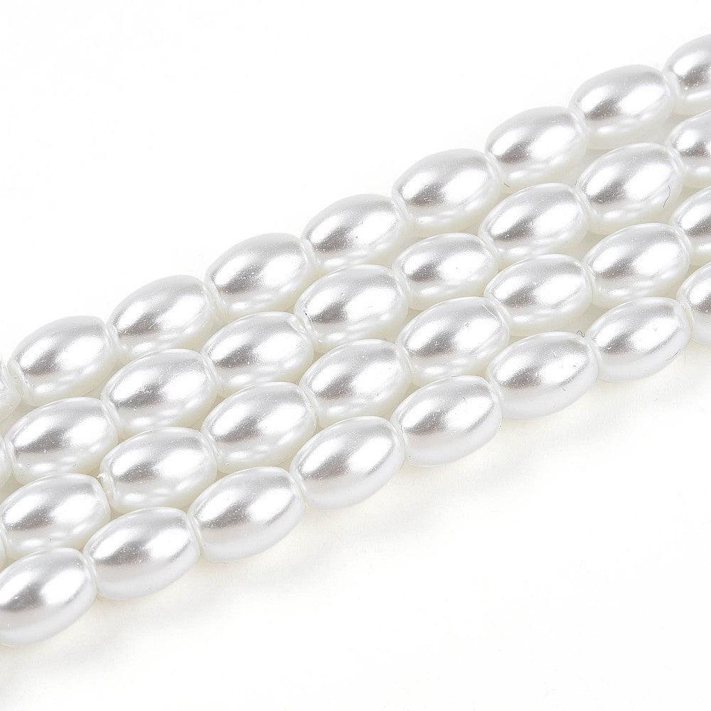 Imitatie Parel Ovaal Crème Wit 7mm - ± 113 Stuks-Kralen-Kraaltjes van Renate