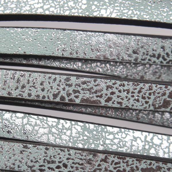 Imitatie leer strook Aqua crackle silver plated 5x2mm - 120cm-Kraaltjes van Renate