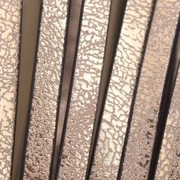 Imitatie leer strook Rose gold crackle plated 5x2mm - 120cm-Kraaltjes van Renate