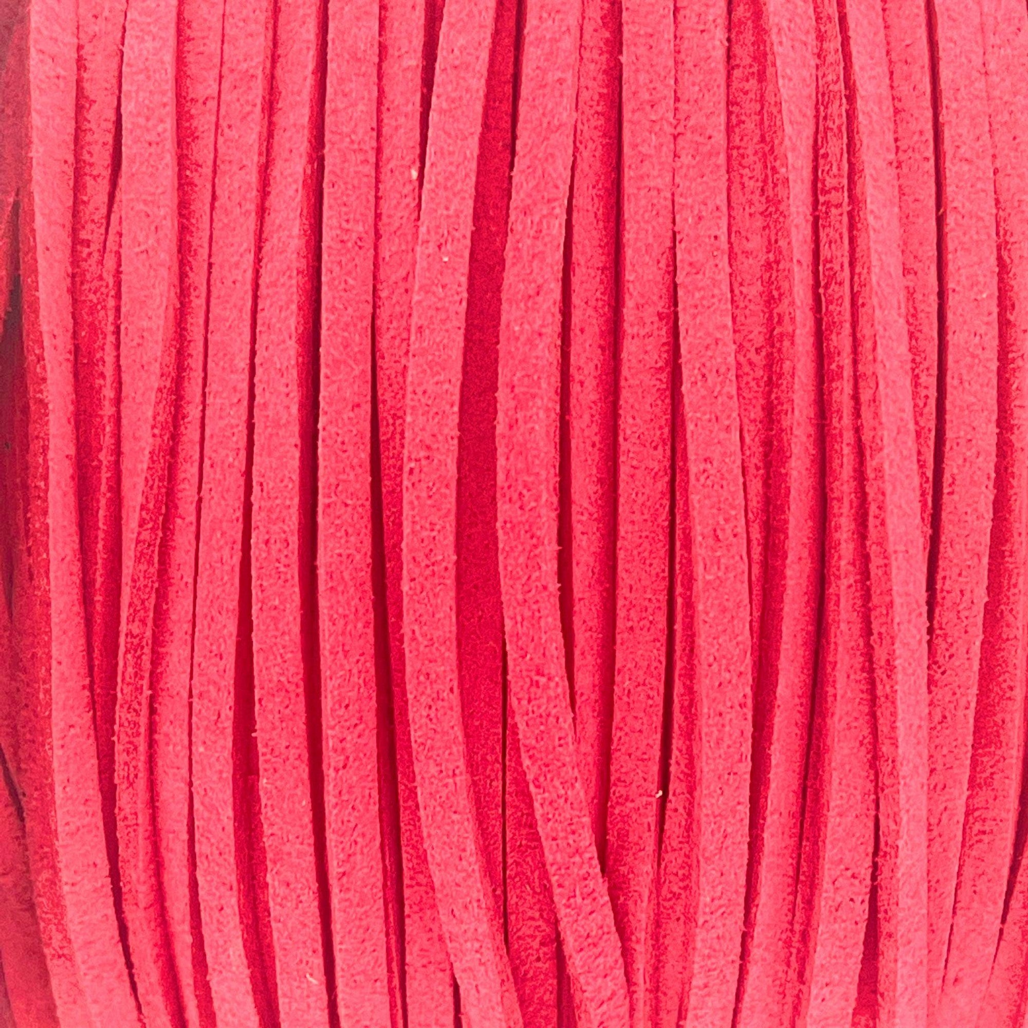 Imitatie suede fel roze 3x1,5mm - 2 meter-koord-Kraaltjes van Renate