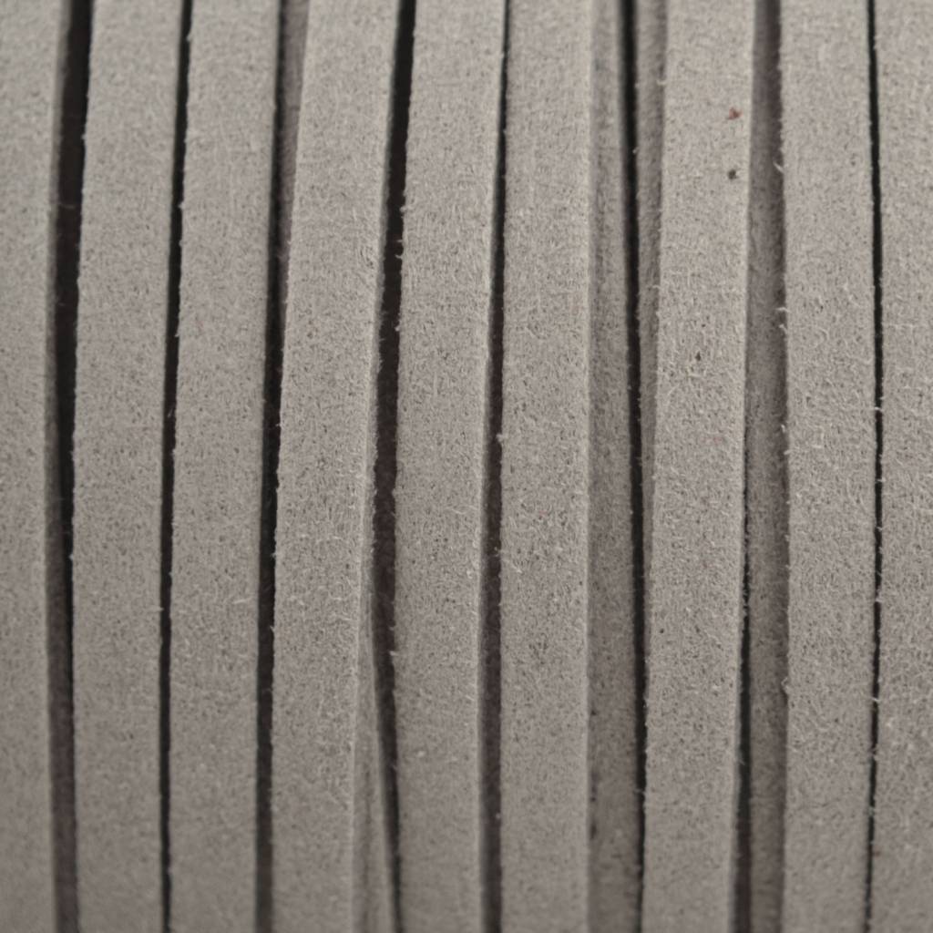 Imitatie suede grijs 5x1,5mm - per meter-Kraaltjes van Renate