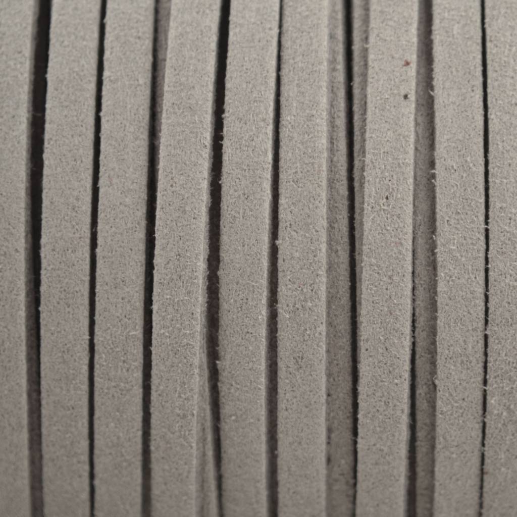 Imitatie suede grijs 5x1,5mm - per meter-Kraaltjes van Renate