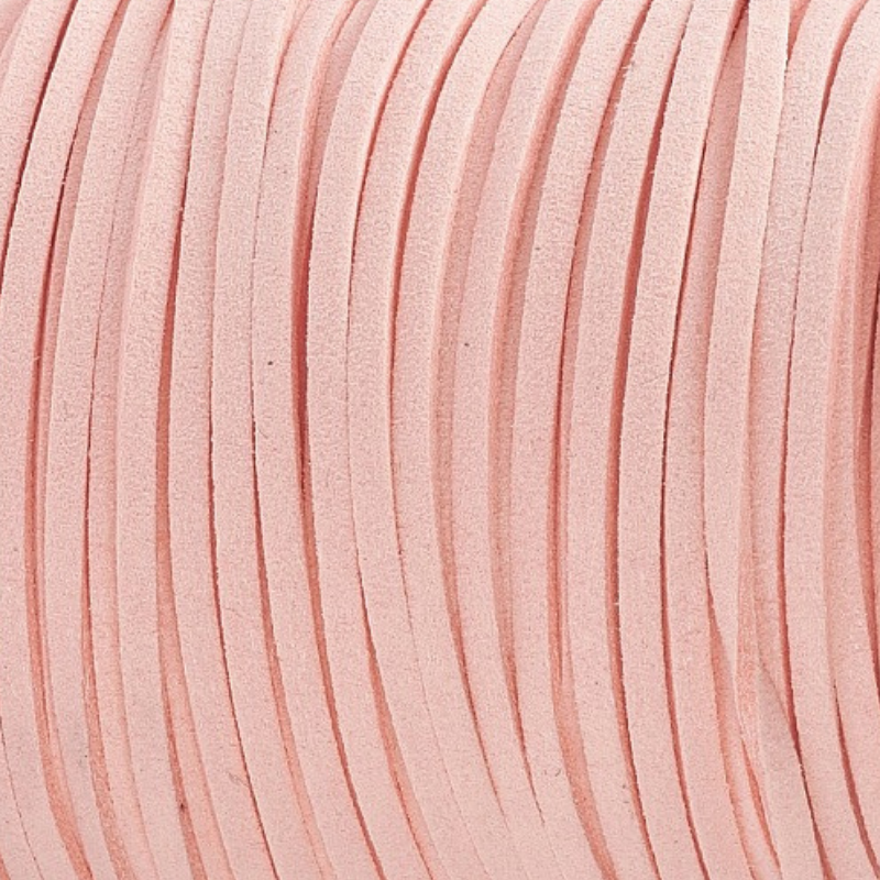 Imitatie suede koord Blush Pink 2,5mm - 2 meter-koord-Kraaltjes van Renate