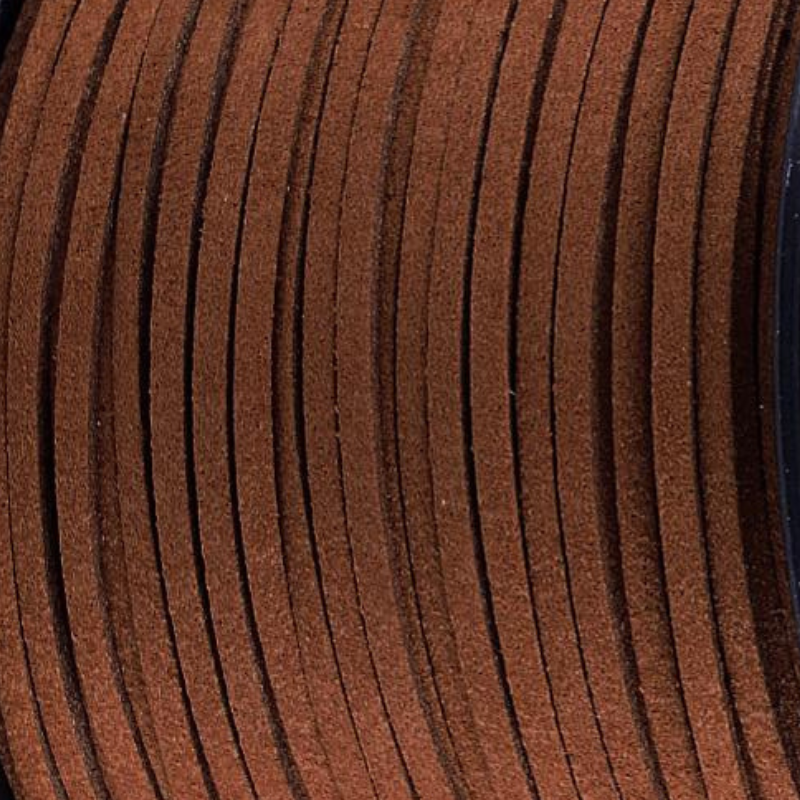 Imitatie suede koord Cognac Bruin 3mm - 2 meter-koord-Kraaltjes van Renate