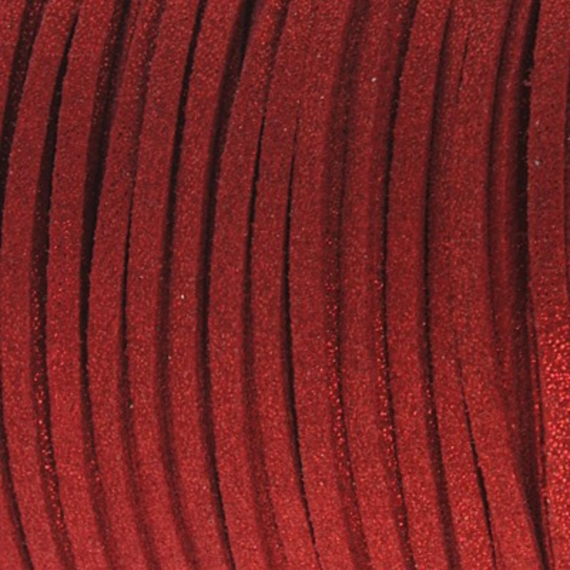 Imitatie suede koord Glitter Rood 3mm - 2 meter-koord-Kraaltjes van Renate
