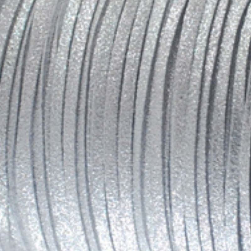 Imitatie suede koord Glitter Zilver 3mm - 2 meter-koord-Kraaltjes van Renate