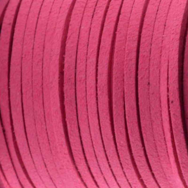 Imitatie suede koord Hot Pink 2,7mm - 2 meter-koord-Kraaltjes van Renate
