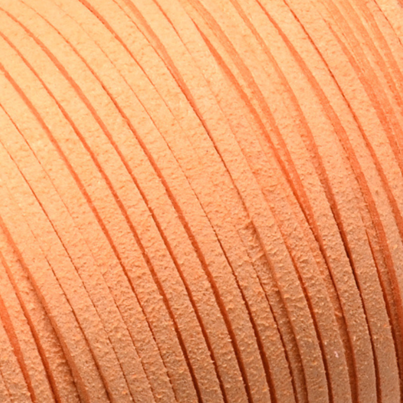 Imitatie suede koord Licht Oranje 3mm - 2 meter-koord-Kraaltjes van Renate