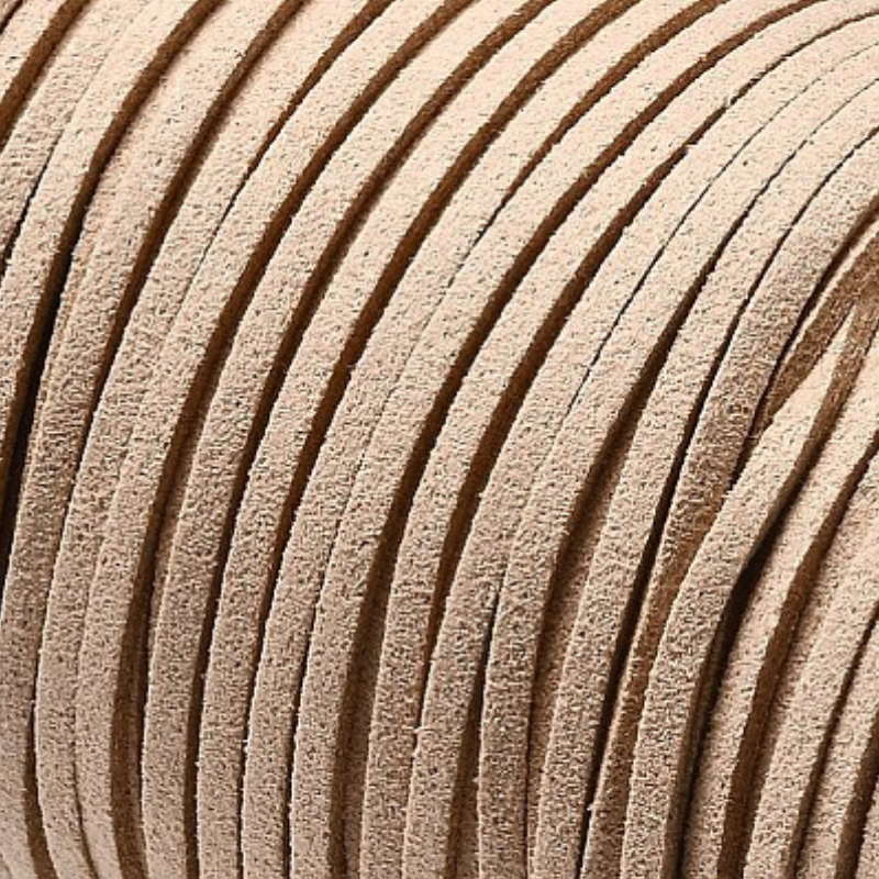 Imitatie suede koord Zand Beige 2,5mm - 2 meter-koord-Kraaltjes van Renate