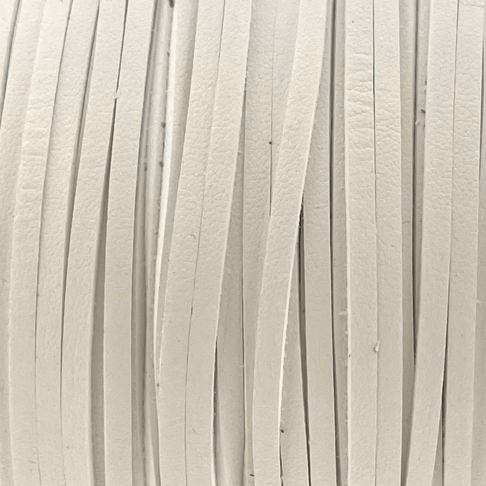 Imitatie suede leather wit 3x1,5mm - 2 meter-koord-Kraaltjes van Renate
