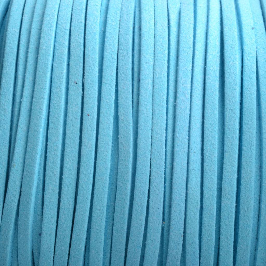 Imitatie suede licht blauw 3x1,5mm - 2 meter-Kraaltjes van Renate