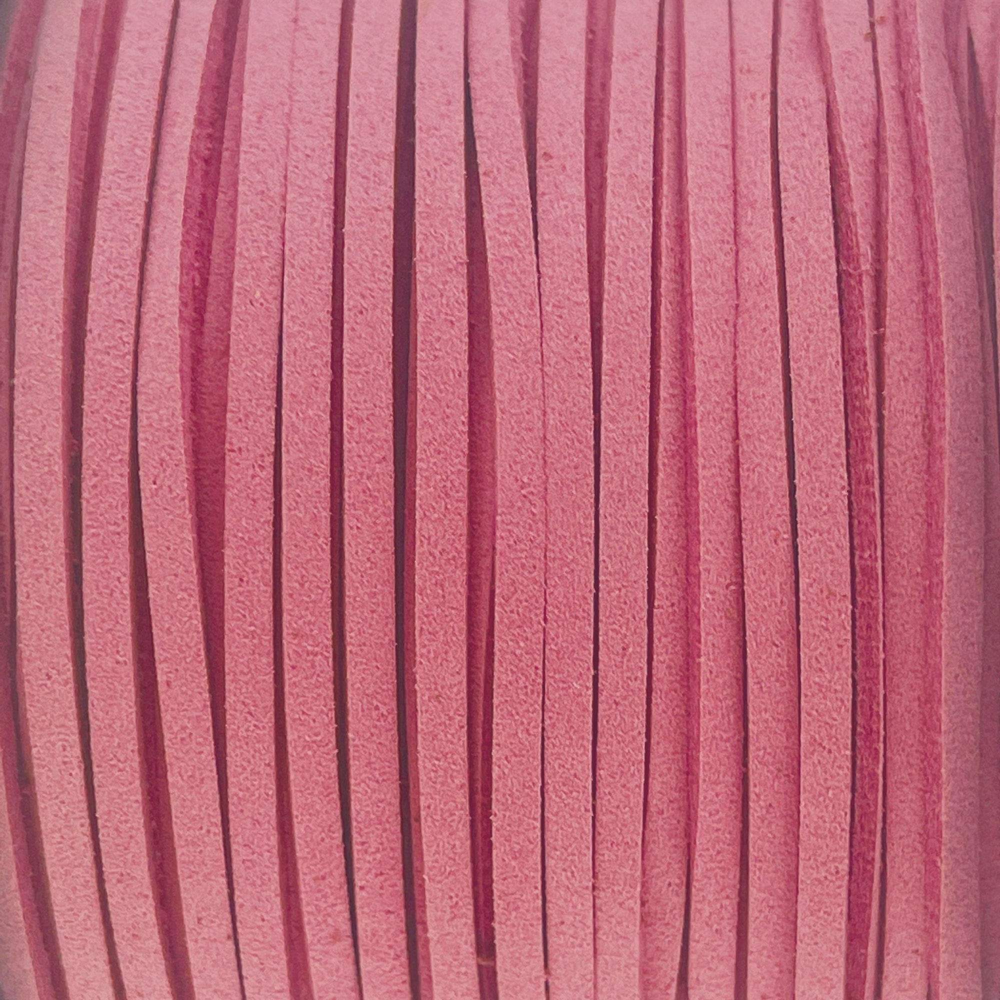 Imitatie suede milkshake roze 3x1,5mm - 2 meter-koord-Kraaltjes van Renate