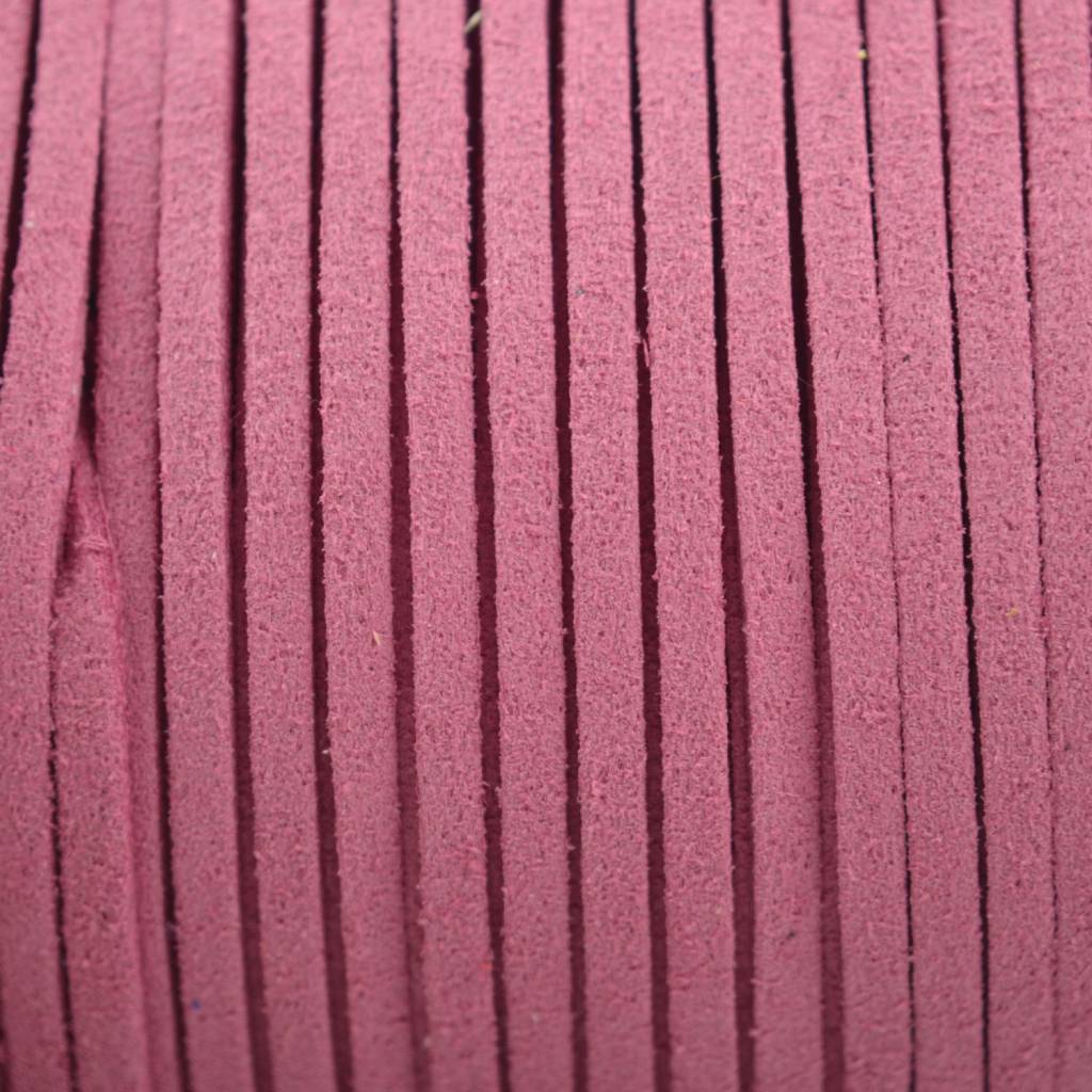 Imitatie suede oud roze 3x1,5mm - 2 meter-Kraaltjes van Renate