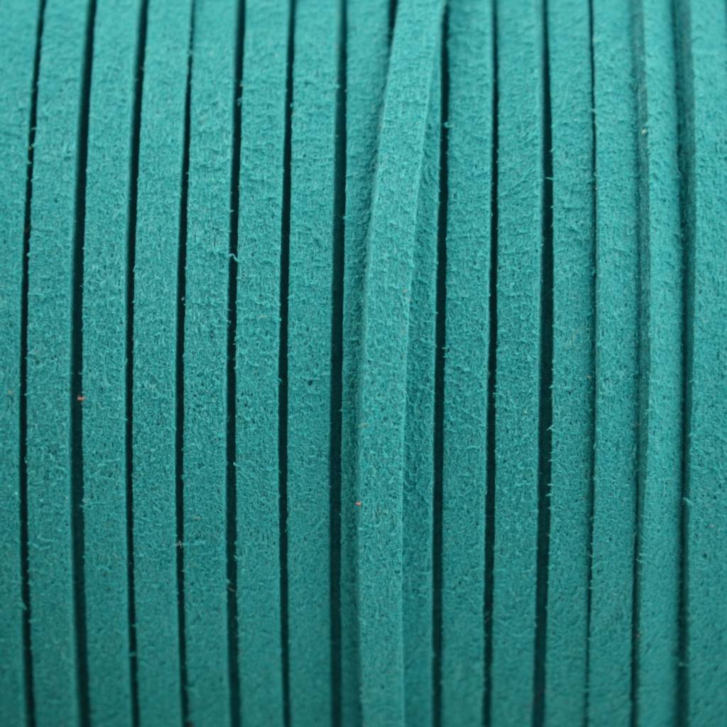 Imitatie suede petrol 3x1,5mm - 2 meter-Kraaltjes van Renate