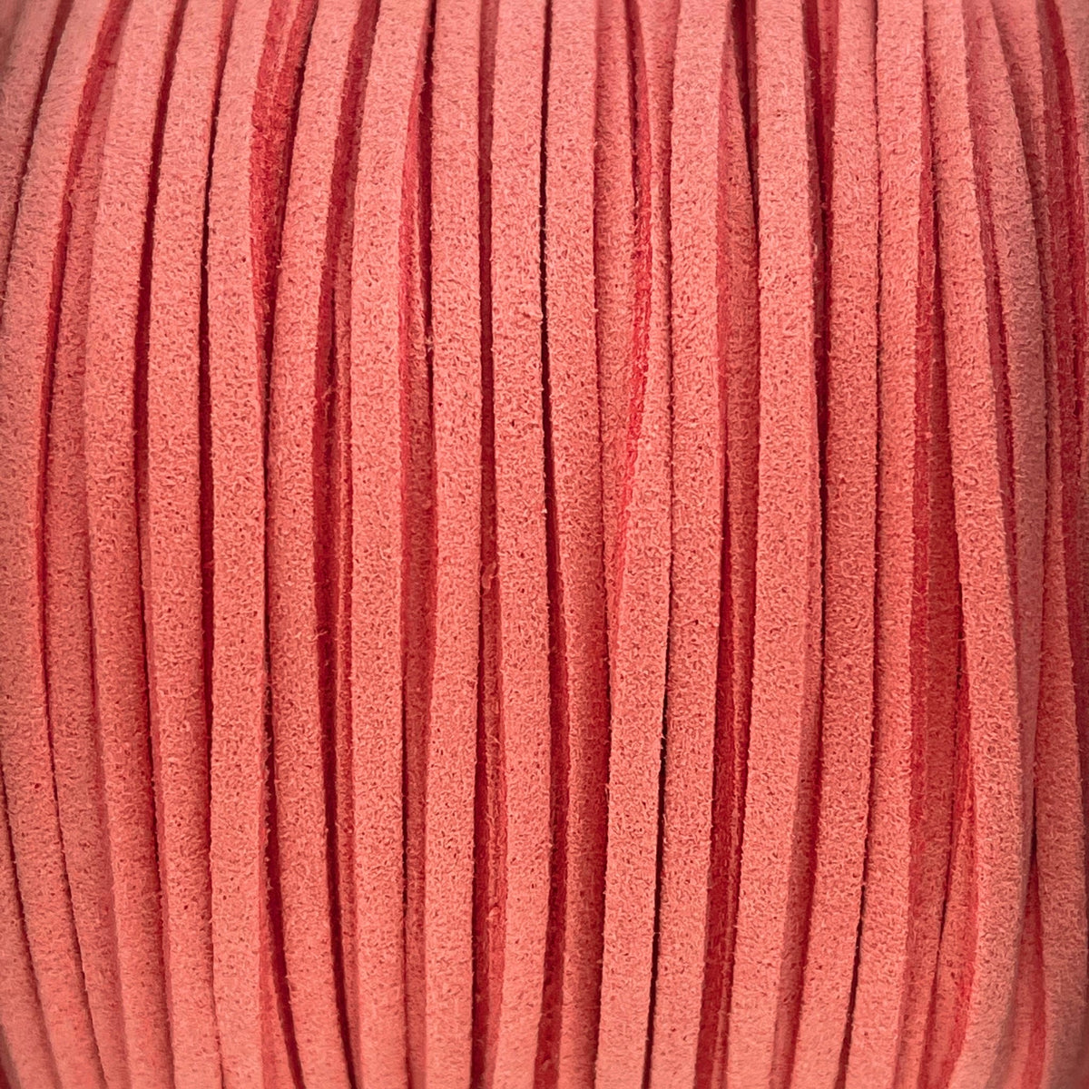Imitatie suede zalm roze 3x1,5mm - 2 meter-koord-Kraaltjes van Renate