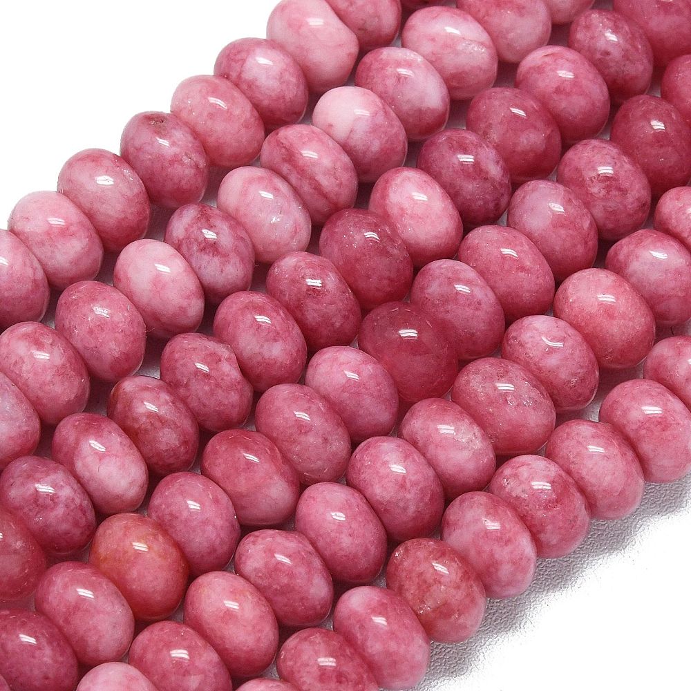 Jade Rondel Flamingo 8x5mm - per stuk-Kralen-Kraaltjes van Renate