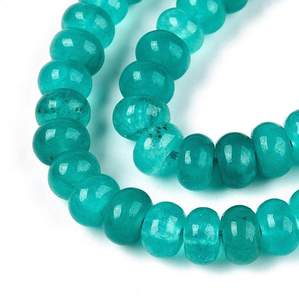 Jade kraal Rondel Lichtzeegroen 6x4mm - per 15 stuks-Kralen-Kraaltjes van Renate