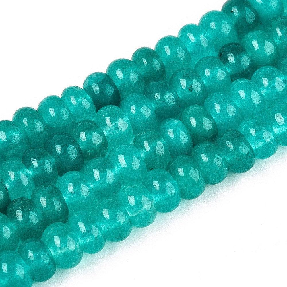 Jade kraal Rondel Lichtzeegroen 6x4mm - per 15 stuks-Kralen-Kraaltjes van Renate