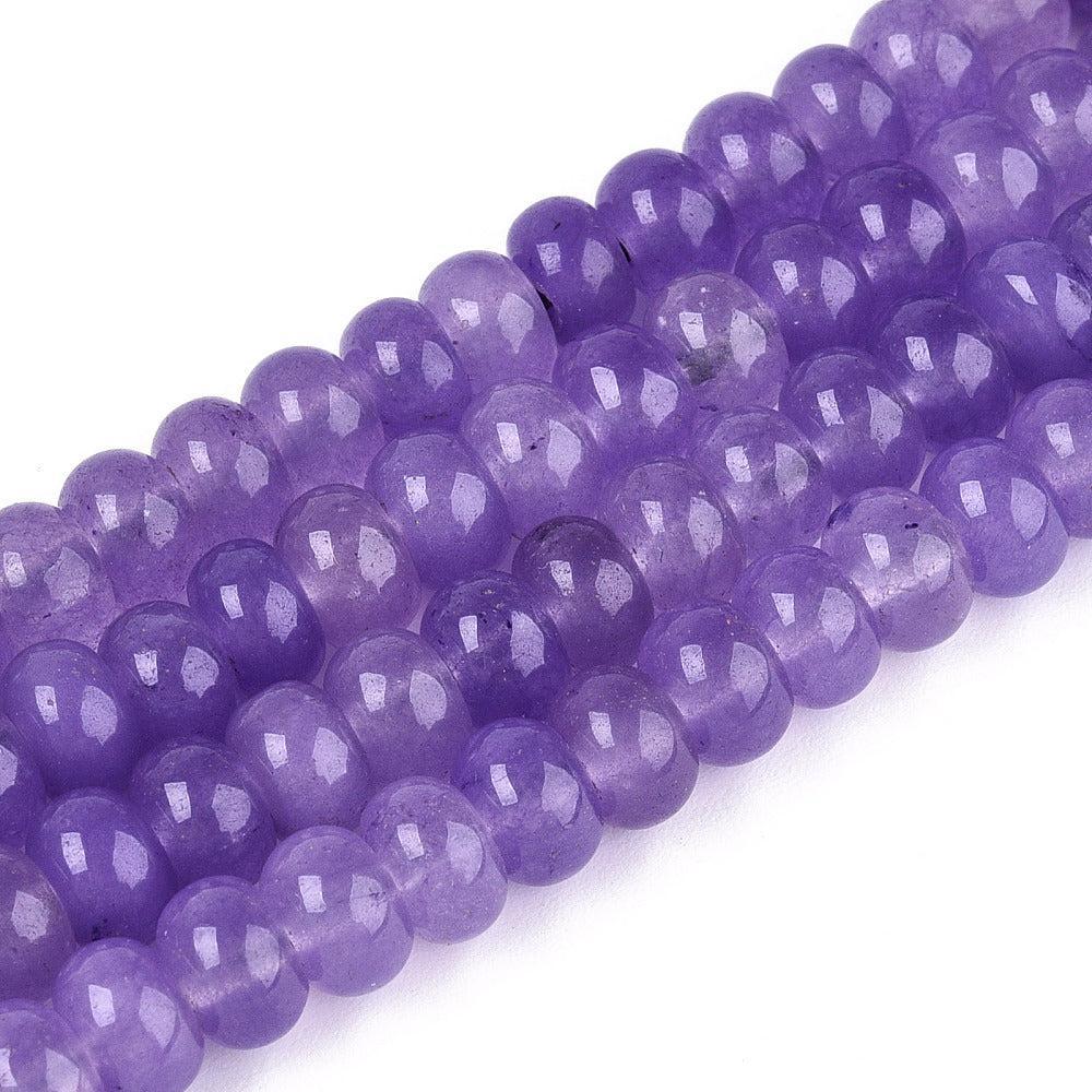 Jade kraal Rondel Medium Paars 6.5x4.5mm - per 15 stuks-Kralen-Kraaltjes van Renate