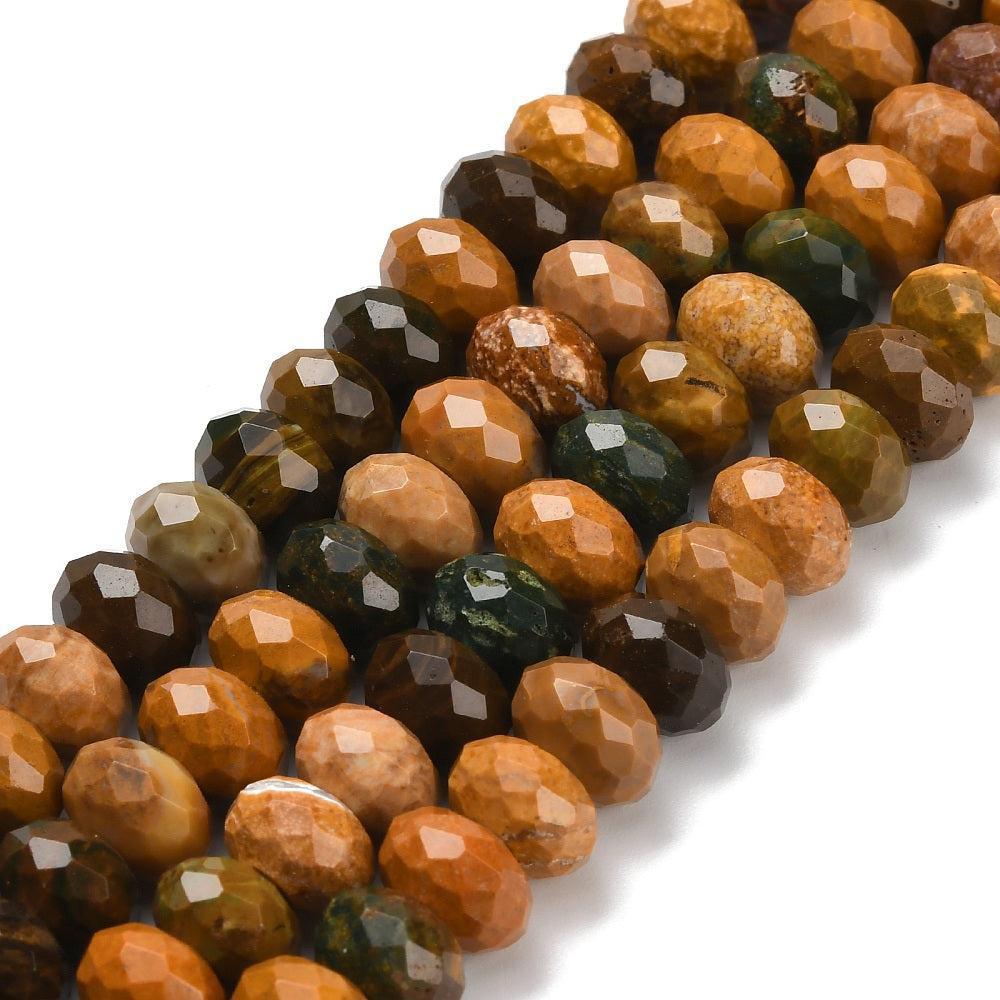 Natuur facet Kraal Bruin 6x10mm-Per Stuk-Kralen-Kraaltjes van Renate