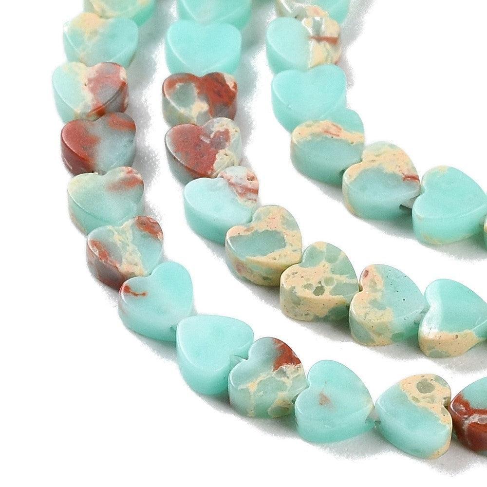 Jasper kraal Turquoise hartje 4mm- per stuk-bedels-Kraaltjes van Renate