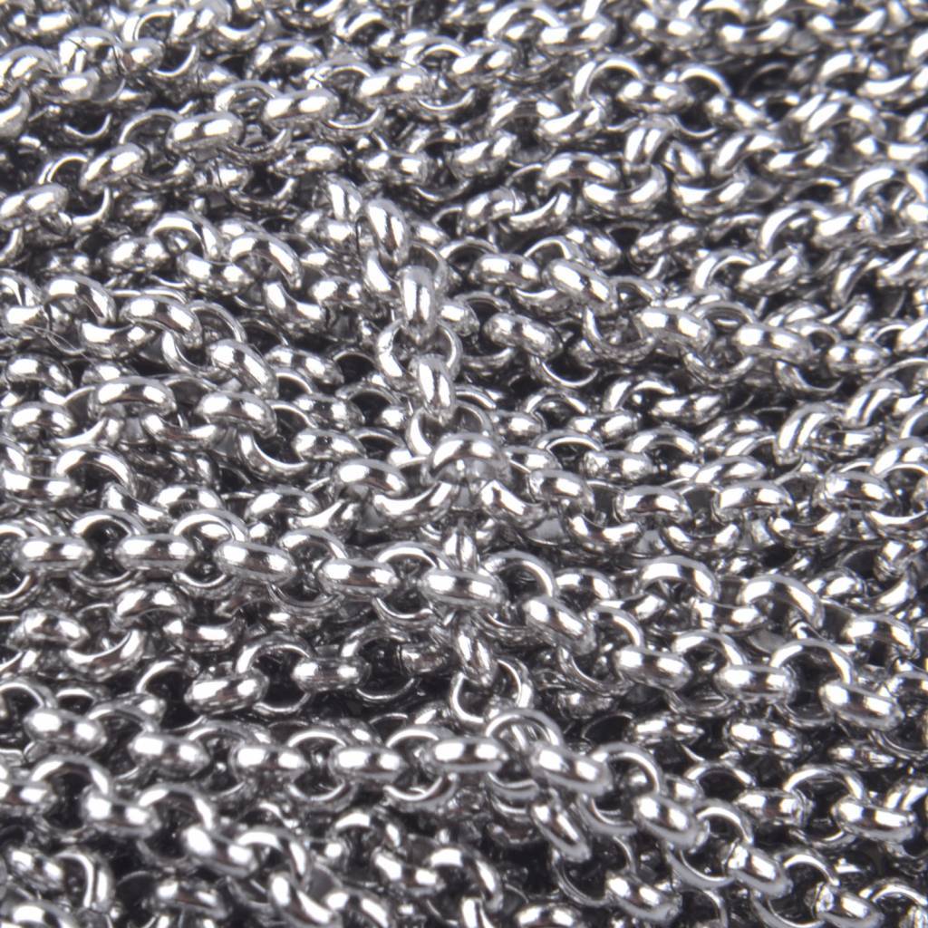 Jasseron RVS ronde schakel 3x1mm - prijs per 10cm-Kraaltjes van Renate