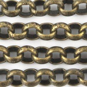 Jasseron antiek brons 4mm - prijs per 10cm-Kraaltjes van Renate