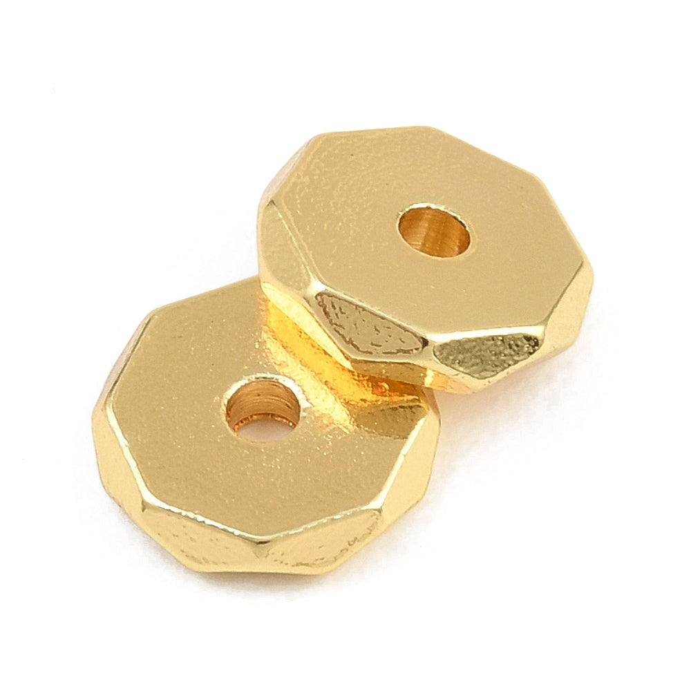 Brass Kraal Achthoek Premium Brass Goud 8mm - per stuk