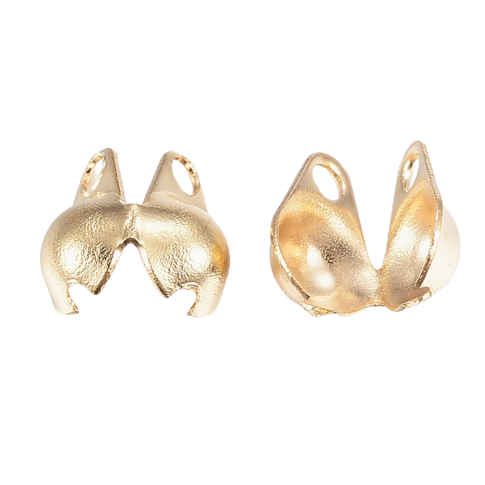 Kalotje RVS 18k Gold Plated 6x4mm - per stuk-Onderdelen-Kraaltjes van Renate
