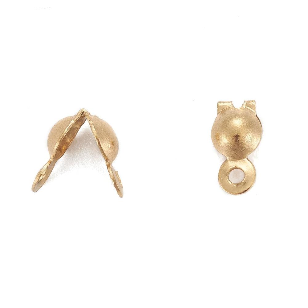 Kalotje RVS goud 8x4mm- per stuk-Onderdelen-Kraaltjes van Renate