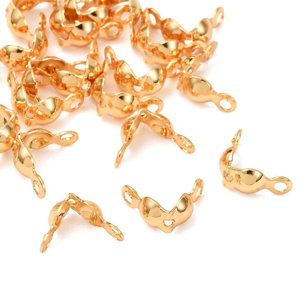 Knotterkapjes Brass Goud 7x4mm - 25 stuks-Onderdelen-Kraaltjes van Renate