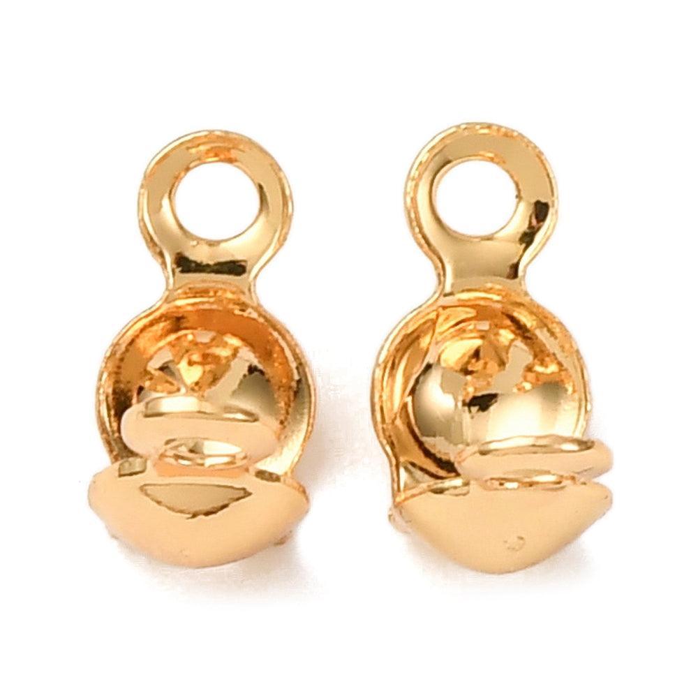 Knotterkapjes Brass Goud 7x4mm - 25 stuks-Onderdelen-Kraaltjes van Renate