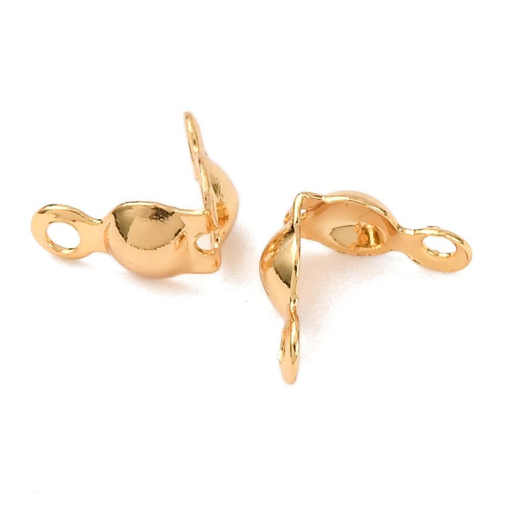 Knotterkapjes Brass Goud 7x4mm - 25 stuks-Onderdelen-Kraaltjes van Renate