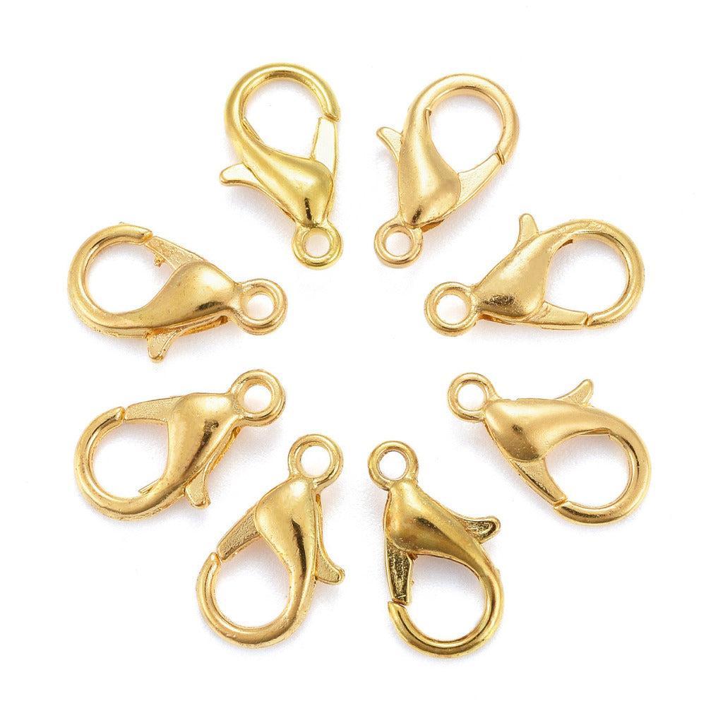 Karabijn Sluiting Budget Goud 12mm - 15 stuks-Sluitingen-Kraaltjes van Renate