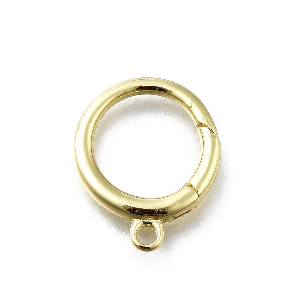 Karabijn Veerring Brass Goud 18k 22mm - per stuk-Kralen-Kraaltjes van Renate