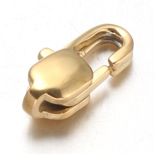 Sluiting karabijn 11x5mm RVS goud-bedels-Kraaltjes van Renate
