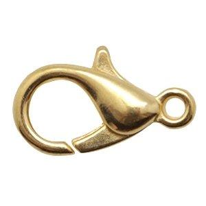 Karabijn sluiting 24kr plating Goud DQ 10mm-Kraaltjes van Renate