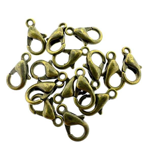 Karabijn sluiting Bronskleurig 10mm - 15 stuks-sluitingen-Kraaltjes van Renate