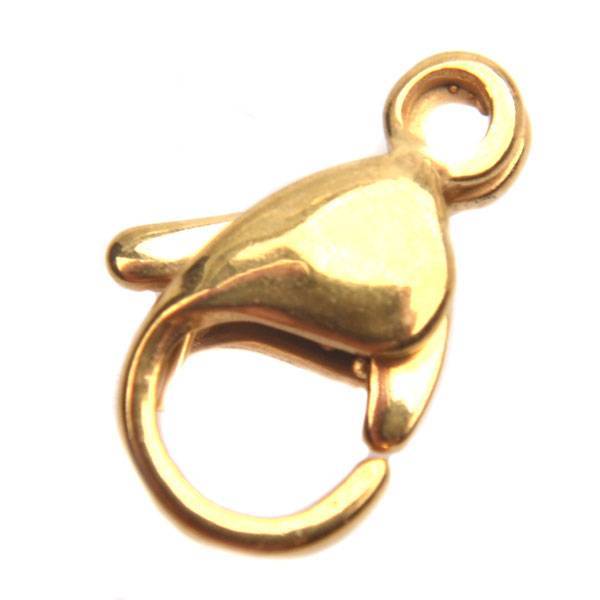 Karabijn sluiting RVS goud 13x8mm-sluitingen-Kraaltjes van Renate