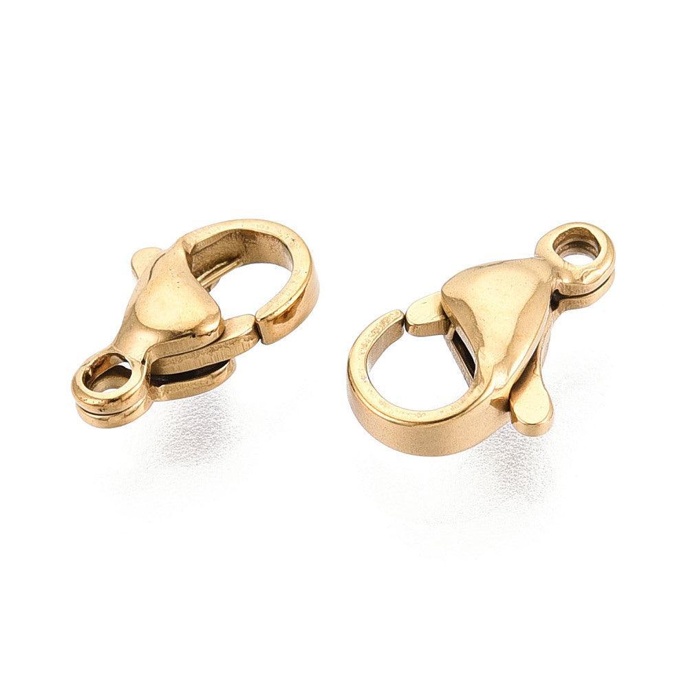 Karabijn sluiting RVS 18K plating goud 12x7mm - per stuk-sluitingen-Kraaltjes van Renate