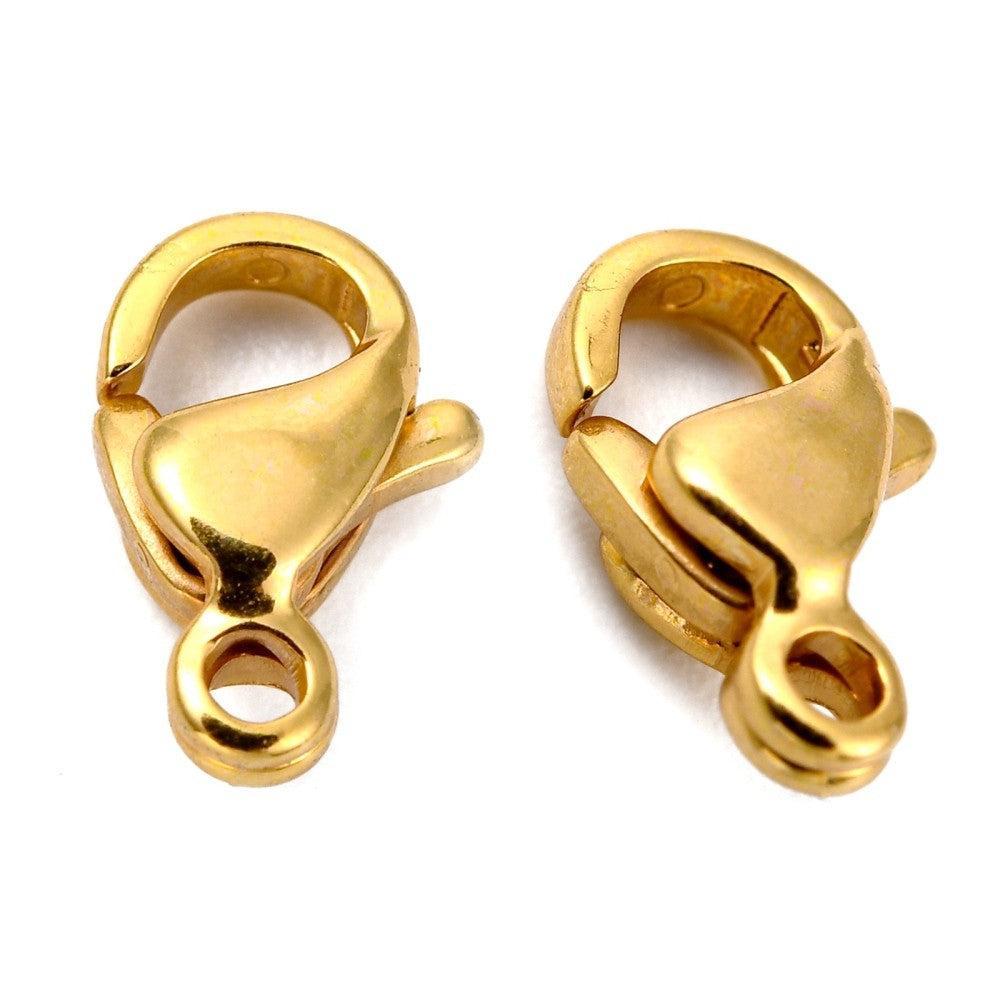 Karabijn sluiting RVS 24K Gold Plated 9mm - per stuk-sluitingen-Kraaltjes van Renate