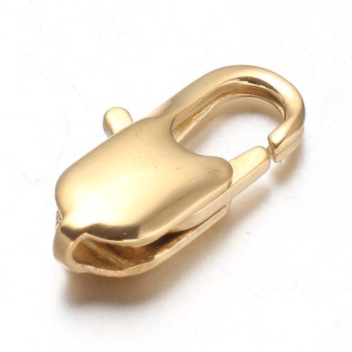 Karabijn sluiting RVS 24k goud 18x9mm - per stuk-sluitingen-Kraaltjes van Renate