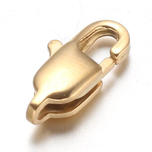 Karabijn sluiting RVS Premium plating goud 13x7mm - per stuk-sluitingen-Kraaltjes van Renate