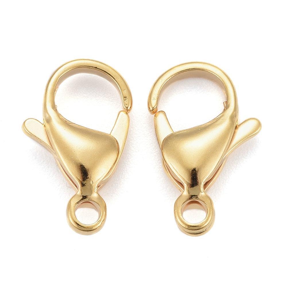 Karabijn sluiting 24K Goud 9x6x3mm-sluitingen-Kraaltjes van Renate