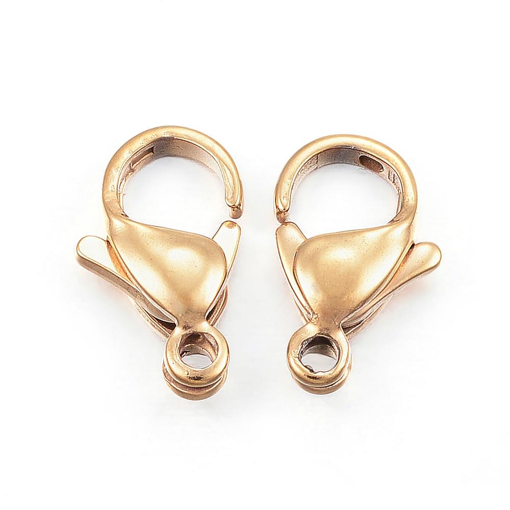 Karabijn sluiting Stainless steel 24K Goud vanaf 9mm - per stuk-sluitingen-Kraaltjes van Renate