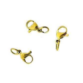 Karabijn sluiting Stainless steel goud 9mm- 10 stuks-sluitingen-Kraaltjes van Renate