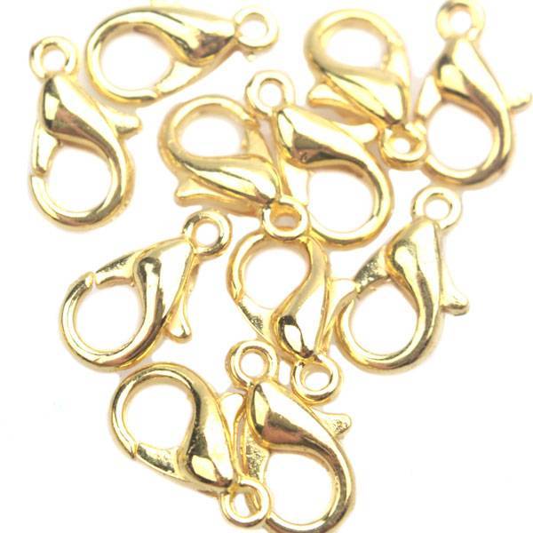 Karabijn sluitingen budget Goud 12x6mm - 15 stuks-Kraaltjes van Renate