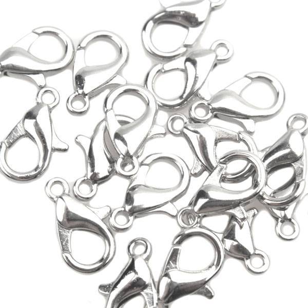 Karabijn sluitingen budget Zilver 14x8mm - 15 stuks-Kraaltjes van Renate