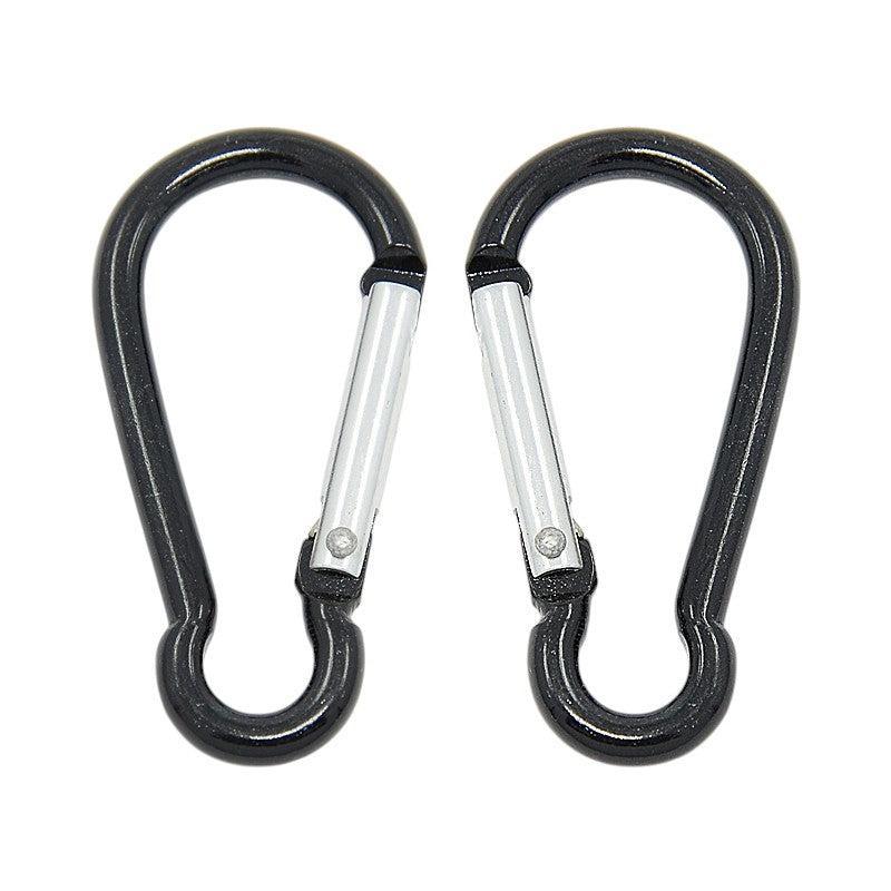 Karabijnhaak zwart/zilver 50mm- per stuk-Kralen-Kraaltjes van Renate